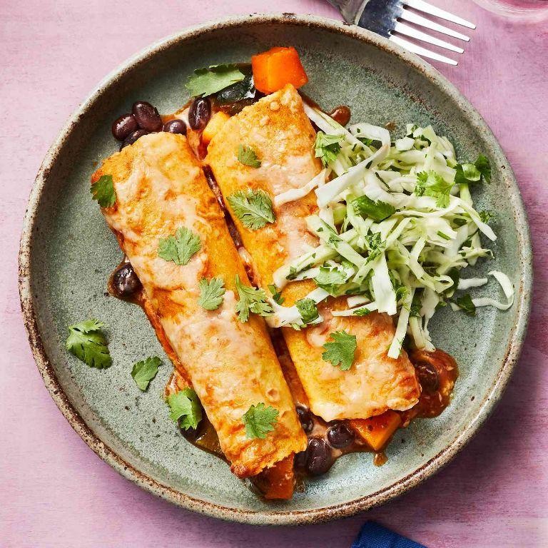 Squash and Black Bean Enchiladas