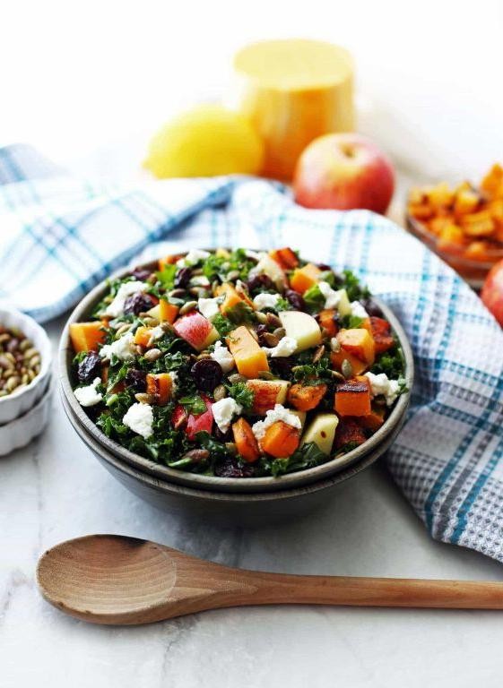 Squash and Kale Salad with Lemon Dressing