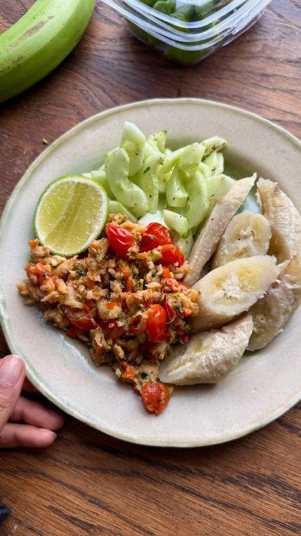 St. Lucian Green Fig and Saltfish