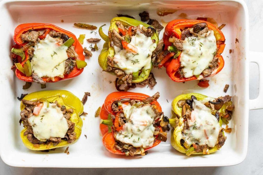 Steak and Cheese Stuffed Bell Peppers
