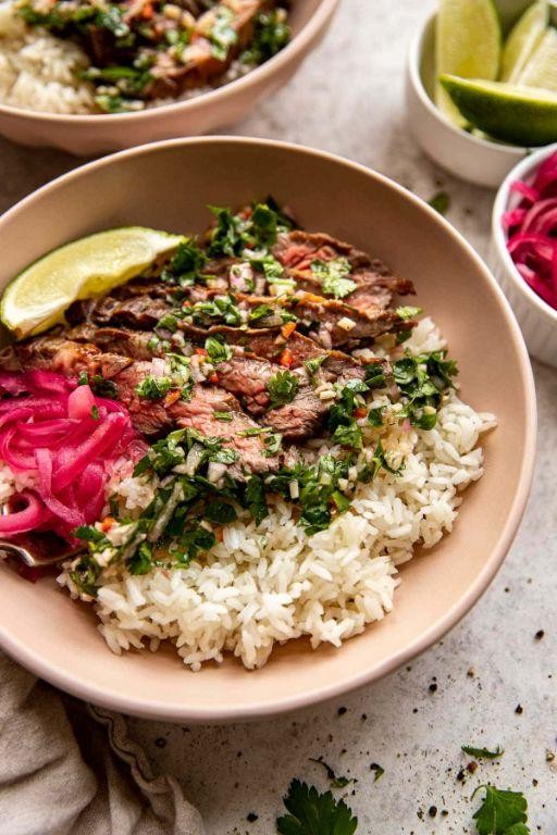 Steak and Chimichurri Rice Bowl