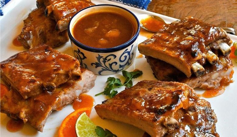 Sticky Mango Chutney Glazed Ribs