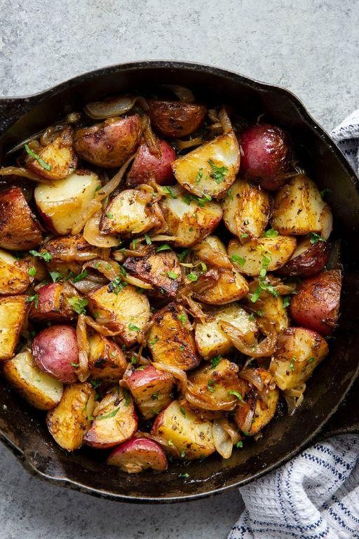 Stove Top Potato and Caramelized Onion Skillet