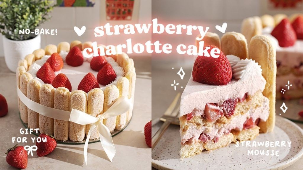 Strawberry Biscoff Charlotte Cake