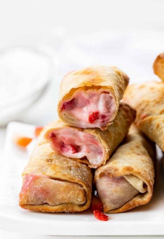 Strawberry Cheesecake Egg Rolls