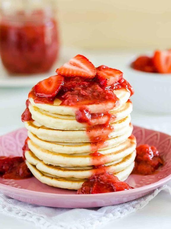 Strawberry Cheesecake Pancakes