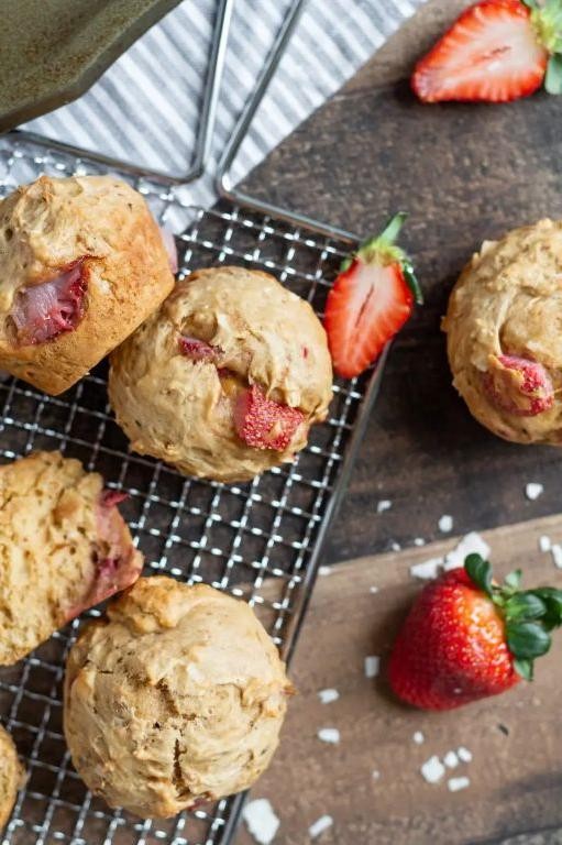Strawberry Coconut Vegan Muffins