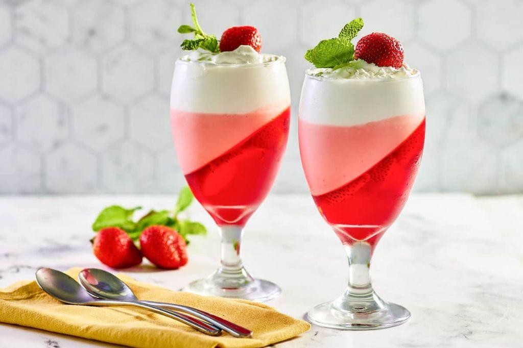 Strawberry Jello Parfaits with Whipped Cream