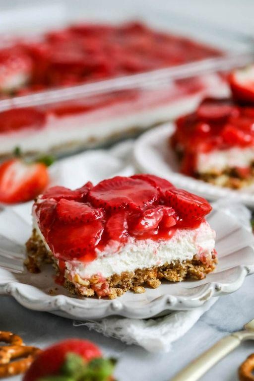 Strawberry Pretzel Salad with a Chocolate Twist