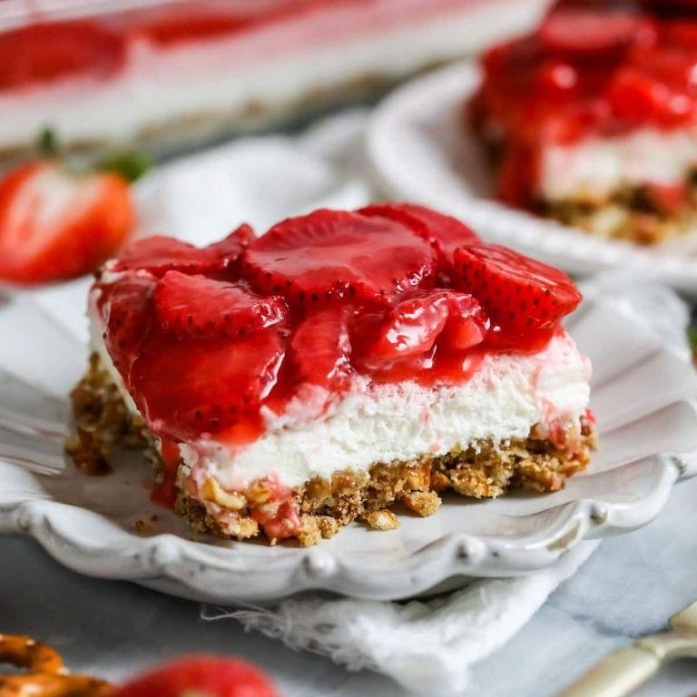 Strawberry Pretzel and Marshmallow Salad
