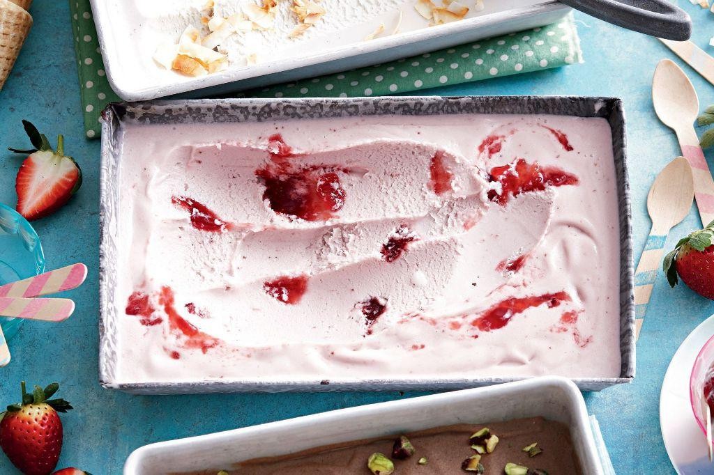 Strawberry Swirl Coconut Ice Cream