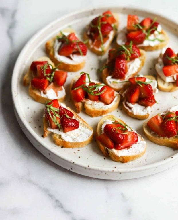 Strawberry and Basil Bruschetta