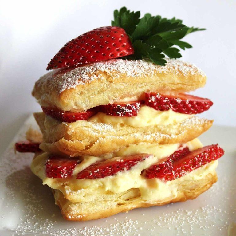 Strawberry and Cream Puff Pastry Napoleons