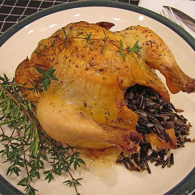 Stuffed Air Fryer Cornish Hens with Wild Rice