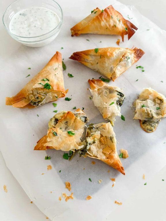 Stuffed Artichoke and Herb Filo Triangles