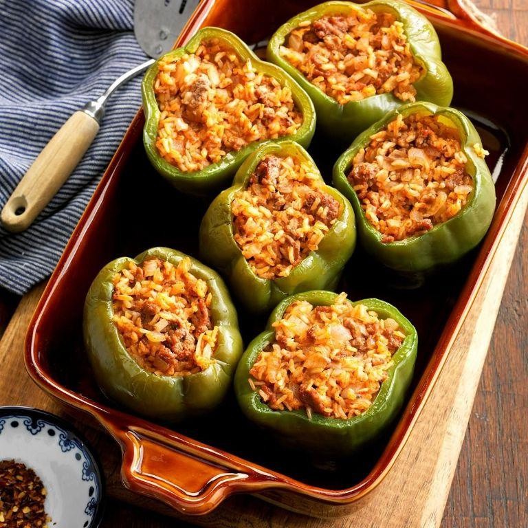 Stuffed Bell Peppers with Brown Rice