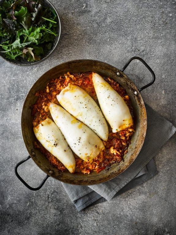 Stuffed Bell Peppers with Canned Squid and Rice