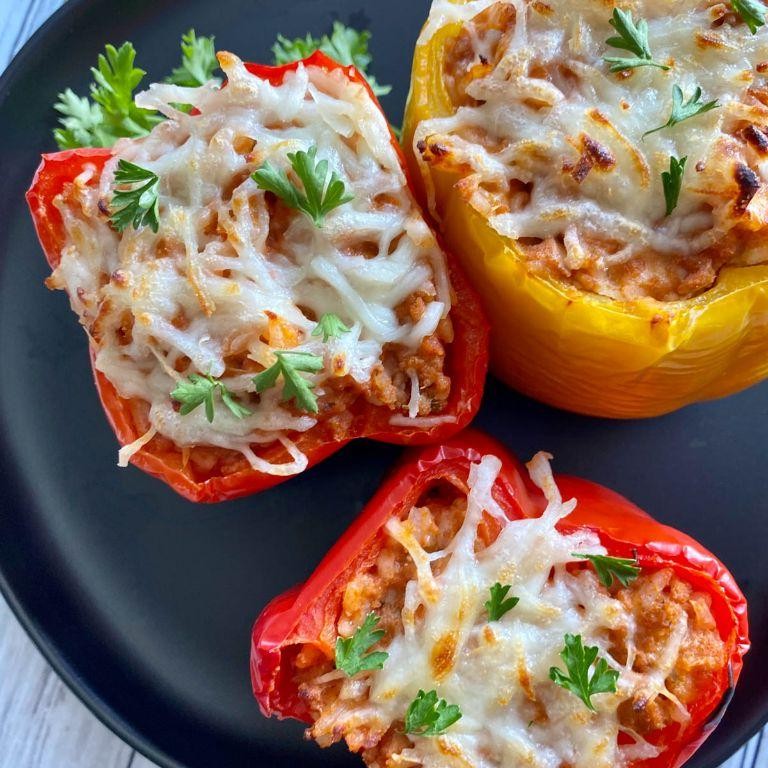 Stuffed Bell Peppers with Ground Chicken