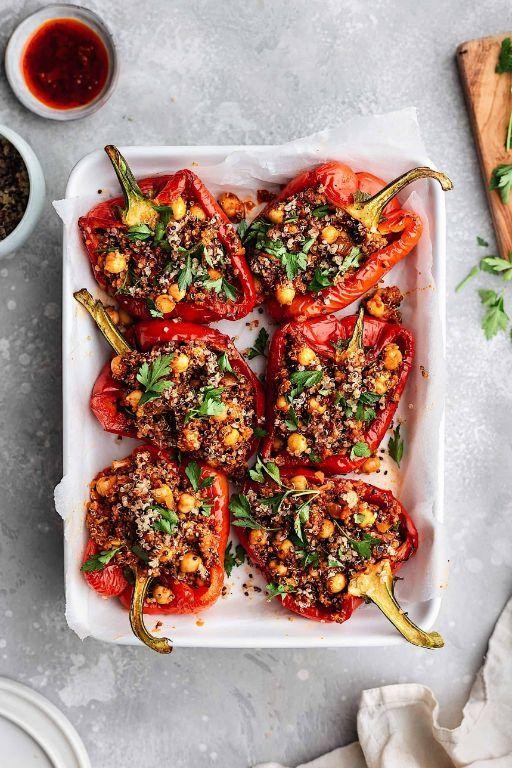 Stuffed Bell Peppers with Quinoa and Chickpeas