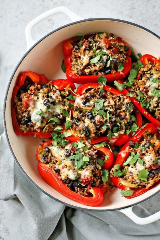 Stuffed Bell Peppers with Quinoa and Rice