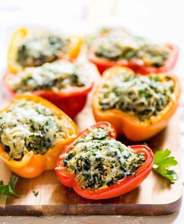 Stuffed Bell Peppers with Quinoa and Spinach