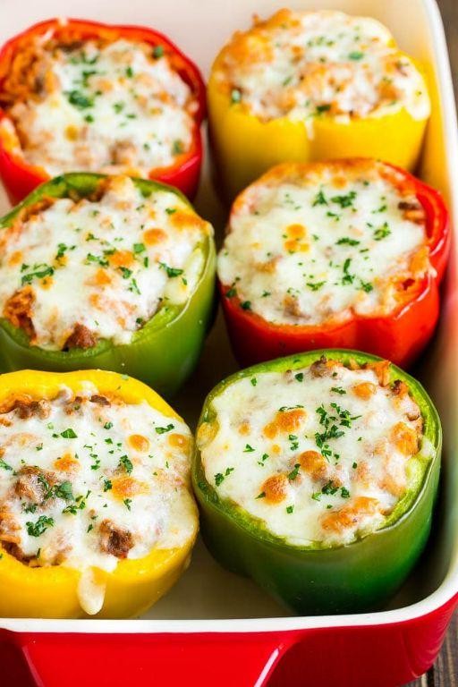 Stuffed Bell Peppers with Rice and Cheese