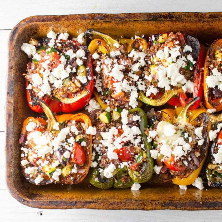 Stuffed Cubanelle Peppers with Quinoa and Feta