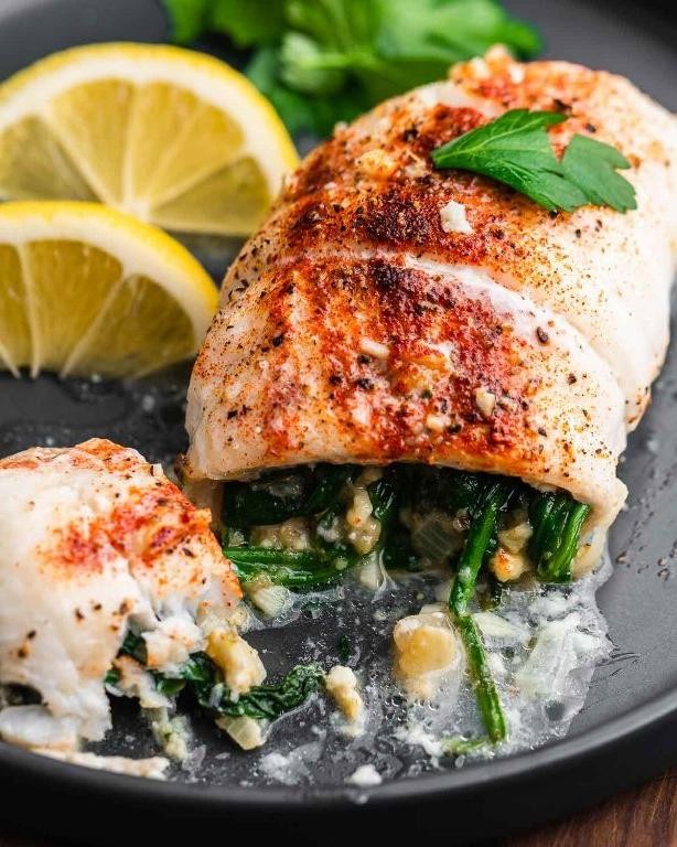 Stuffed Flounder with Spinach and Feta