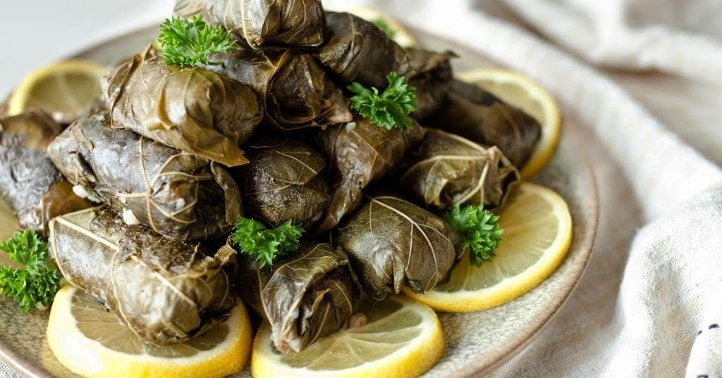 Stuffed Grape Leaves with Mint
