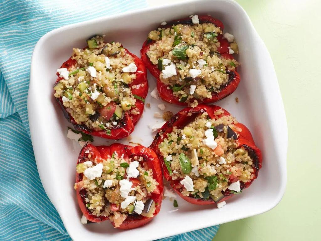 Stuffed Loofah Vegetable with Quinoa and Herbs