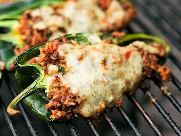 Stuffed Poblano Peppers with Chorizo and Cheese