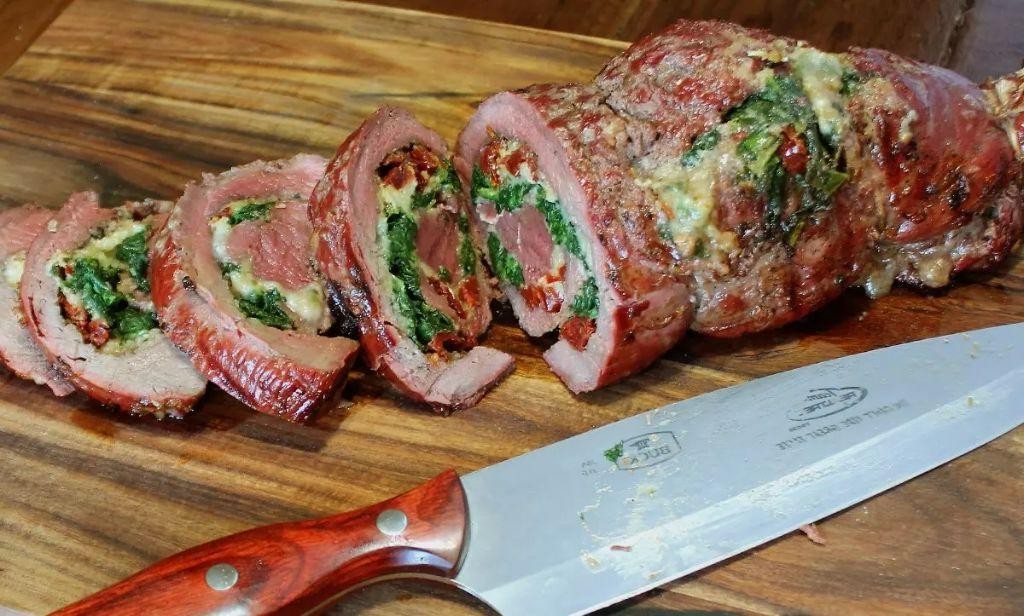 Stuffed Venison Backstrap with Spinach and Cheese