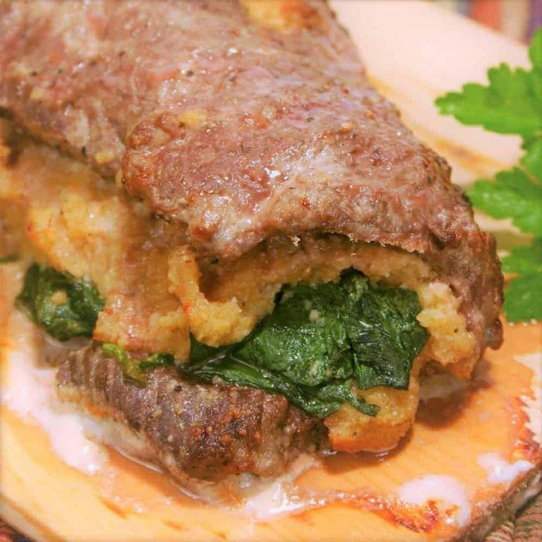 Stuffed Wild Hog Backstrap with Spinach and Cheese