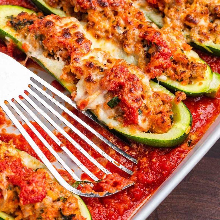 Stuffed Zucchini Boats with Italian Sausage