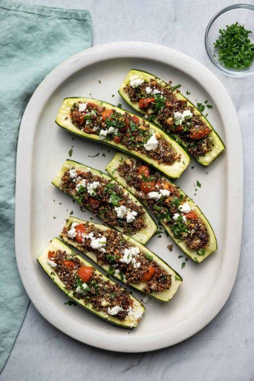 Stuffed Zucchini Boats with Quinoa