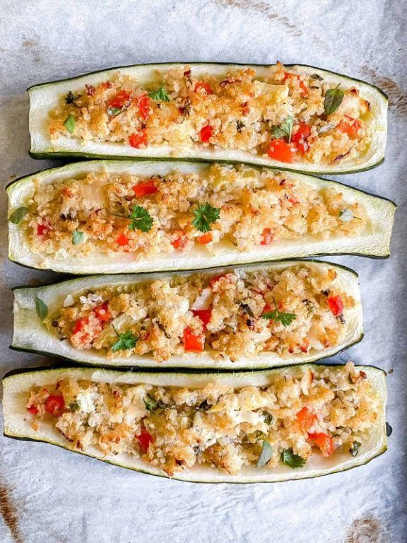 Stuffed Zucchini with Sweet Potato and Quinoa