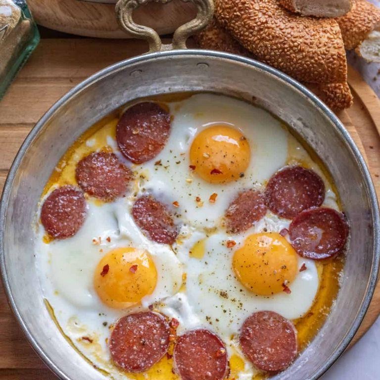 Sucuklu Yumurta: Eggs with Turkish Sausage