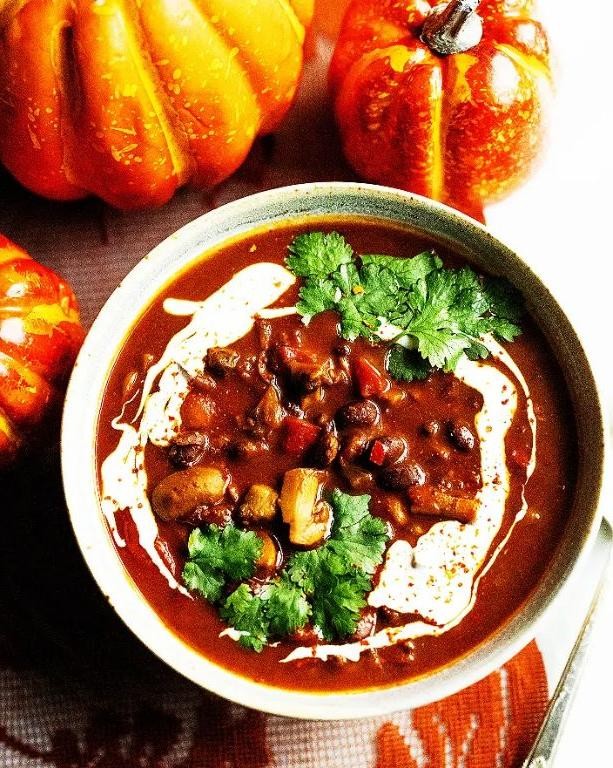 Sugar Pumpkin and Black Bean Chili