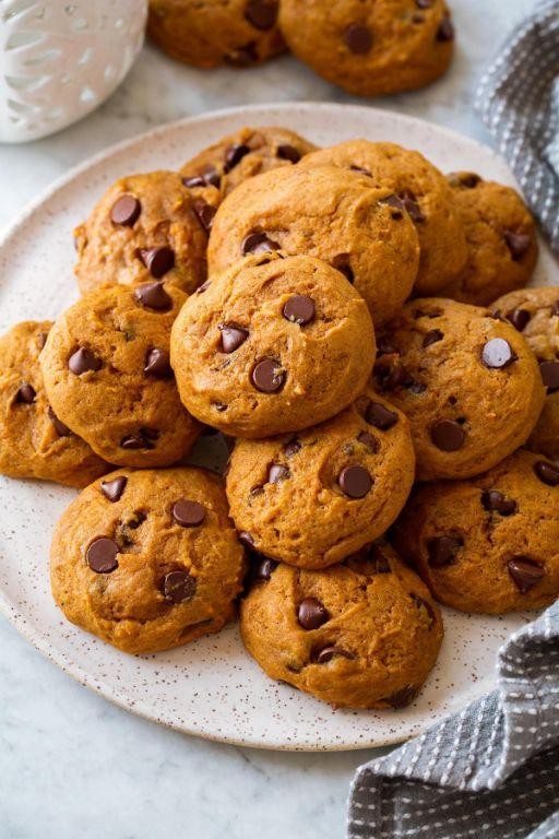 Sugar Pumpkin and Chocolate Chip Cookies