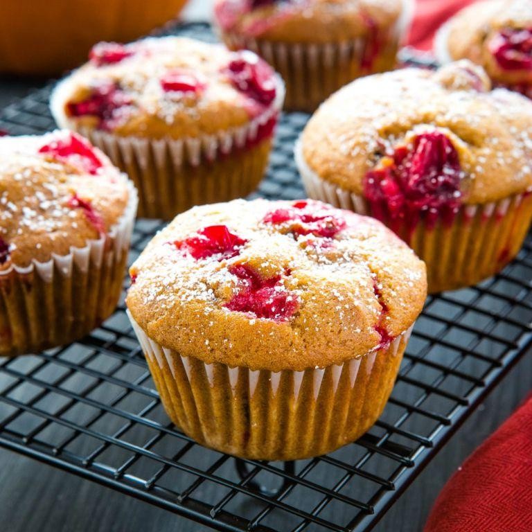 Sugar Pumpkin and Cranberry Muffins