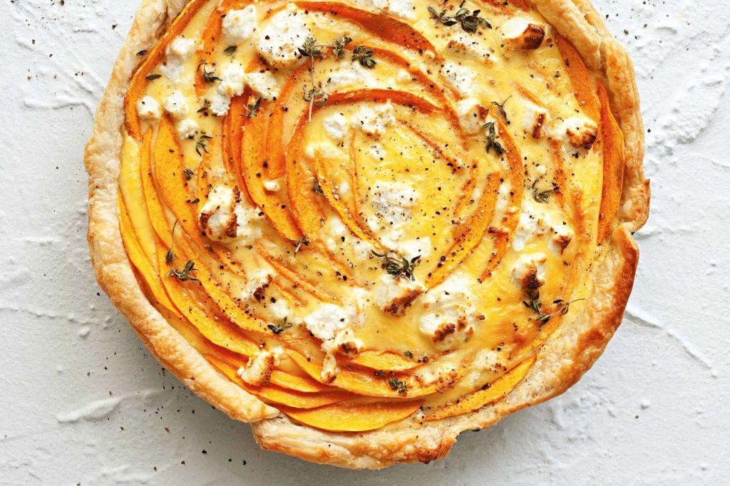 Sugar Pumpkin and Goat Cheese Tart