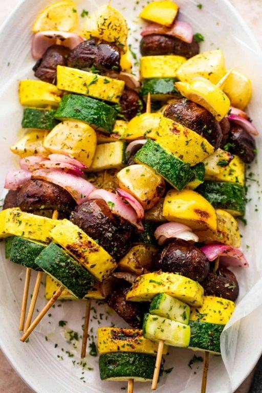 Summer Grilled Zucchini and Squash Kabobs