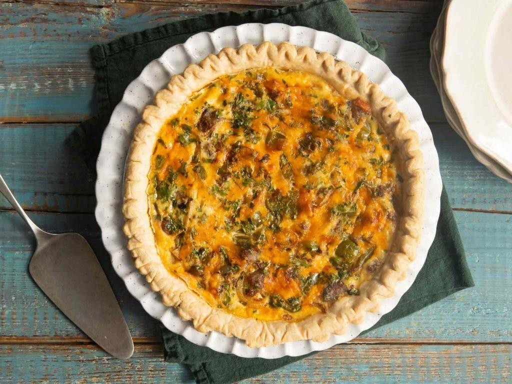 Summer Sausage and Cheddar Quiche
