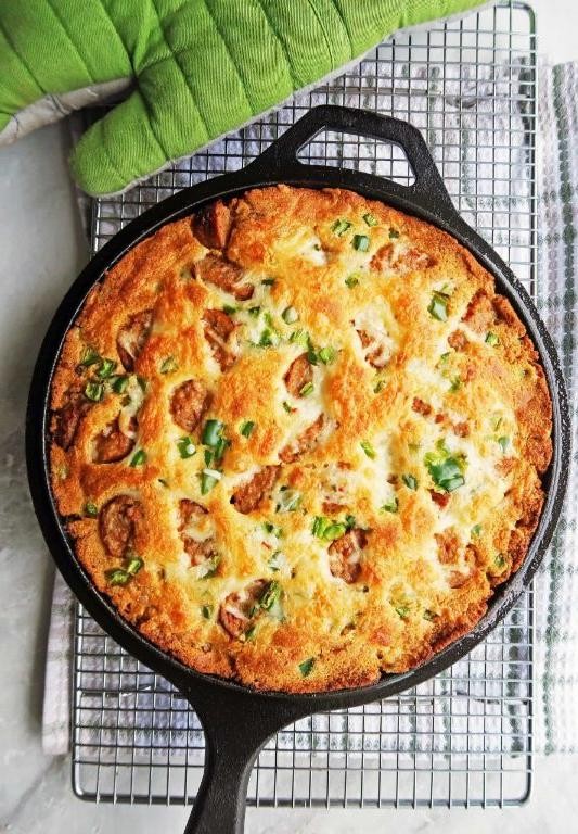 Summer Sausage and Cornbread Casserole