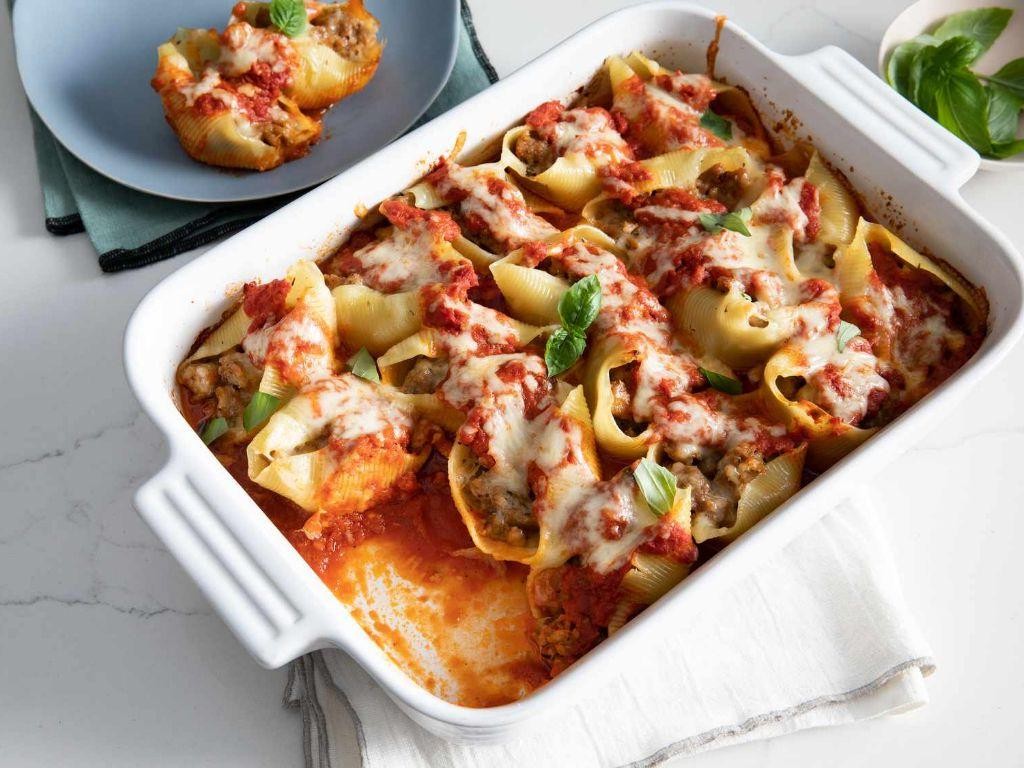 Summer Sausage and Ricotta Stuffed Shells