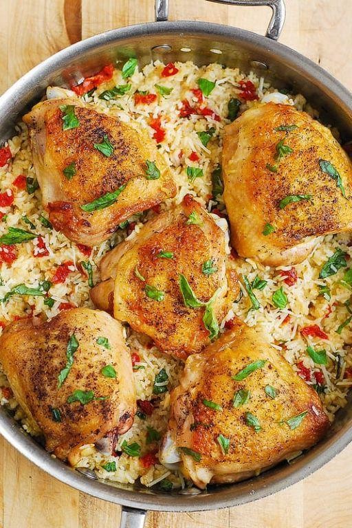 Sun-Dried Tomato One Pan Chicken and Rice
