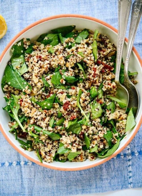 Sun-Dried Tomato and Basil Kale Quinoa Salad