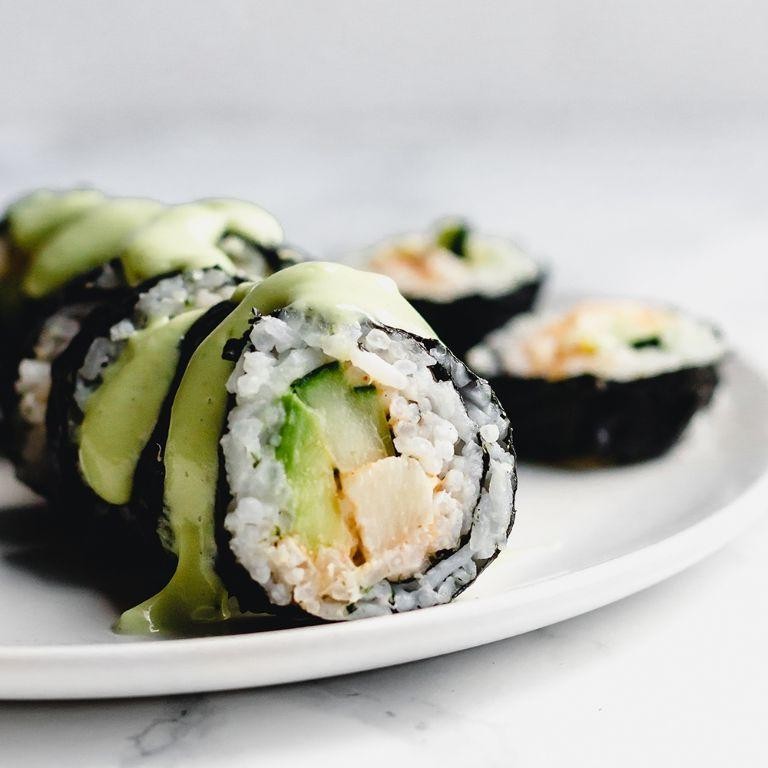 Sushi Rolls with Wasabi Cream