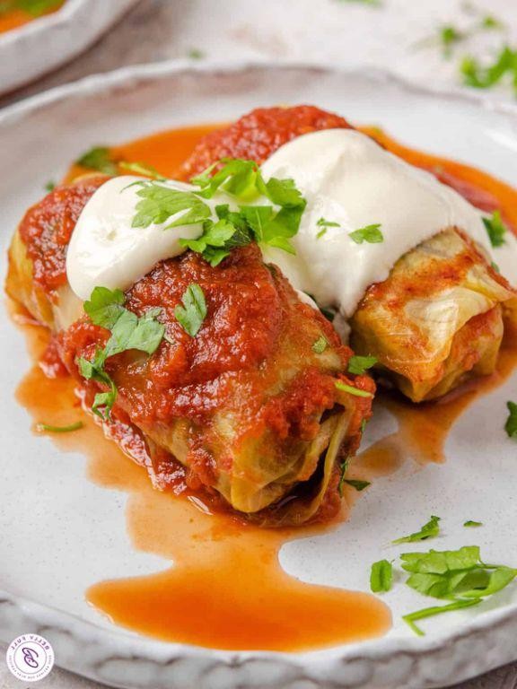 Sweet Apple and Raisin Stuffed Cabbage