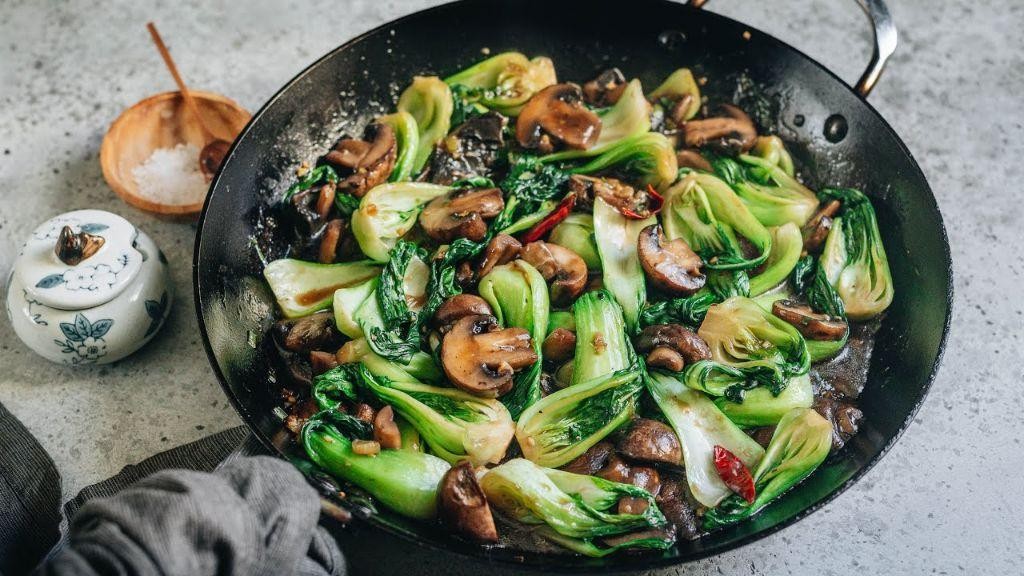 Sweet Chili Bok Choy and Mushroom Stir Fry